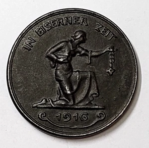 In eisener Zeit 1916 Kriegshilfe Ø40,5mm Gold gab ich zur Wehr, Eisen nahm ich - Bild 1 von 2