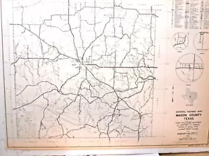 Mapa antiguo original del condado de Mason Texas mapa del departamento de carreteras Katemgy Fredonia Koocks 1958 - Imagen 1 de 3