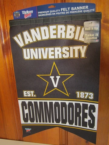 Vanderbilt University Commodores NCAA WinCraft 24"Hx17"W Felt Pennant Banner NEW Cover