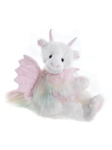 Charlie Bears 2024 Kaida Dragon Teddy Bear White Rainbow Plush Fur Magical Toy
