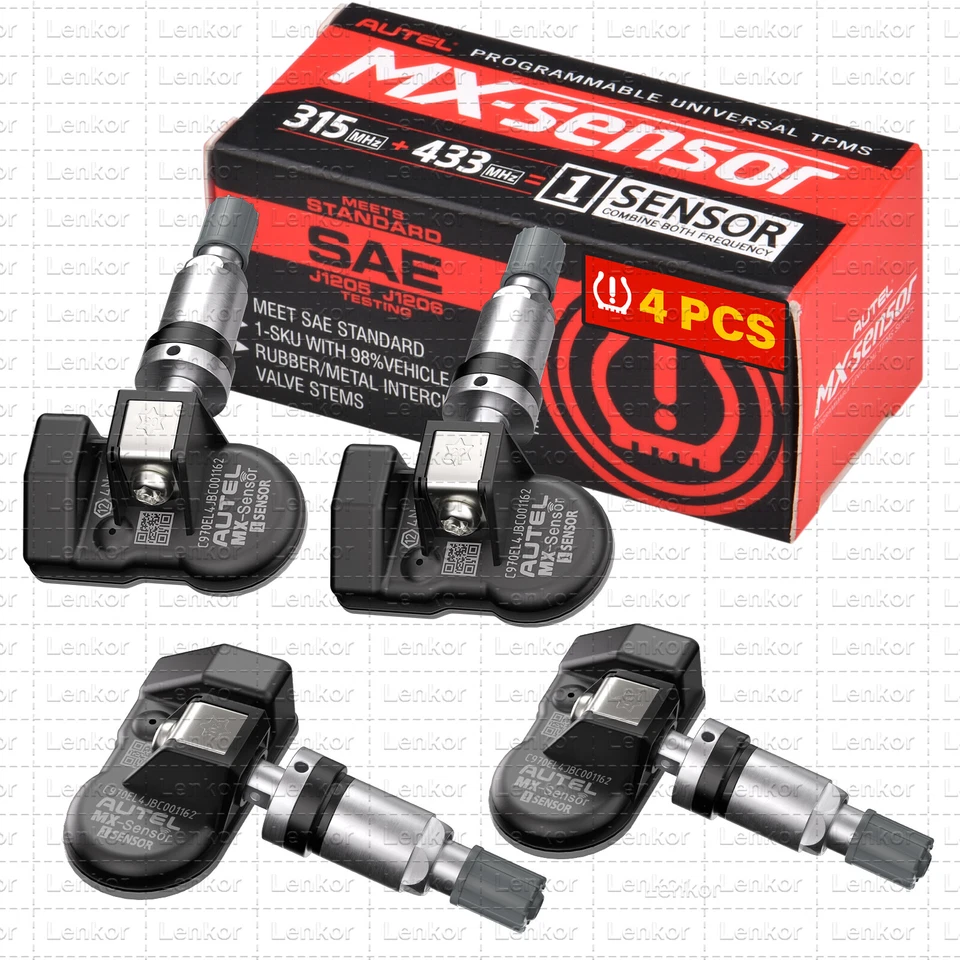 Autel TPMS MX-Sensor 315MHz & 433MHz 2 in 1 Auto Tire Pressure Sensor Metal Stem
