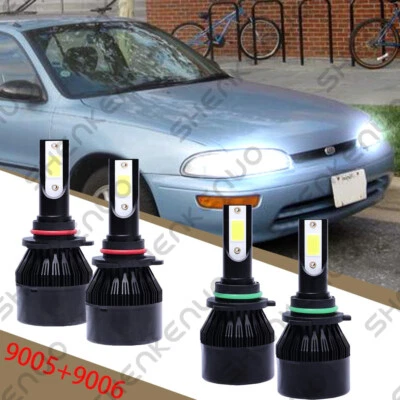 For Geo Prizm 1993-1997 - 6000K LED Headlight High & Low Beam Bulbs Qty 4 — 第 1/4 张图片
