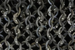 Collar de cota de malla con aspecto Salee 9 mm anillo plano remachado titanio regalo del día del padre - Imagen 1 de 6