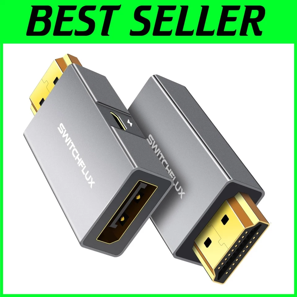 Lightweight HDMI to DisplayPort Adapter [2 Pack] - 4K Support with USB Power - Image 1 of 4