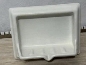 Vintage White Ceramic  Tile-In Shower Wall Mount Bathroom Soap Dish - Picture 1 of 7