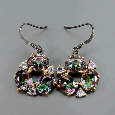 Pendientes de Moda Pendientes de Cuarzo Místico Natural Plata de Ley 925/E126777 Foto 1 de 4