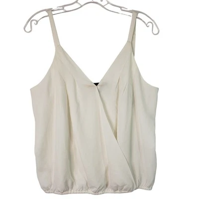 Blusa INC International Concepts Satén Cami Top Sin Mangas Blanca Lavada Talla M Foto 1 de 4