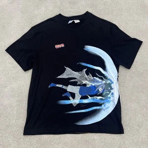 Naruto x Bershka Graphic Double Sided Sasuke & Naruto Black T-shirt Size Small - Picture 1 of 6