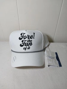 Tommy Bahama Fore The Fun Of It T-Shirt Halter Mütze - Seil Druckknopflasche - T-Shirt enthalten Neu mit Etikett - Bild 1 von 14