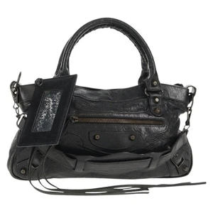 Balenciaga The First Hand Tasche Leder 2-Wege schwarz 103208 authentisch am9518V - Bild 1 von 24