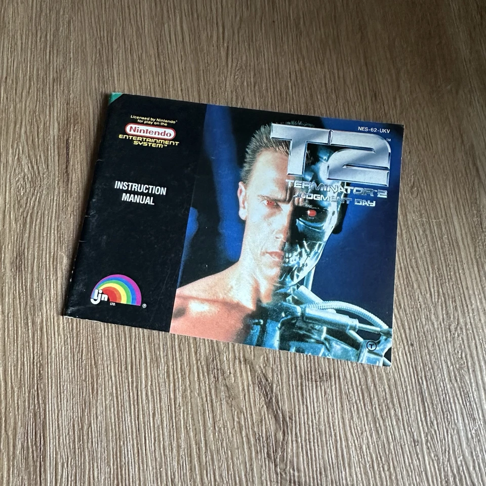 T2 Terminator 2 Judgment Day Nintendo NES Manual Instruction Booklet NES-62-UKV - Image 1 of 3