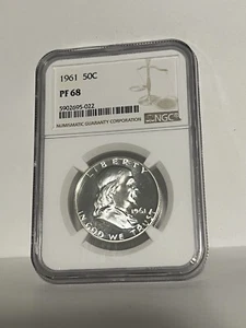 1961 US Franklin Half Dollar 50 Cent NGC PF68 - Picture 1 of 2
