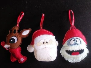 Rudolph Red Nosed Reindeer Santa & Abominable Snowman Christmas Ornament Dept 56 - Picture 1 of 7