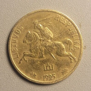 RARE 1925 Lithuania 10 Centu Coin - Aluminum-Bronze - Picture 1 of 2
