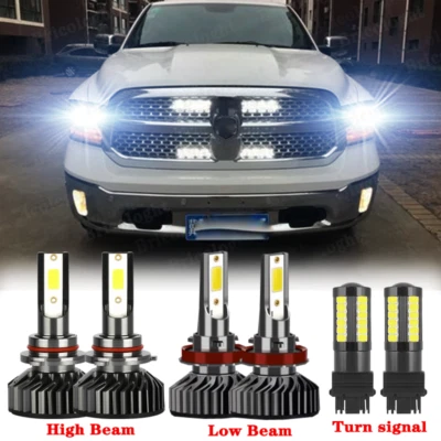 For RAM1500 2011-2018 2019 6x LED Headlight High-Low Bulbs+Turn signal Combo Kit - Image 1 of 4