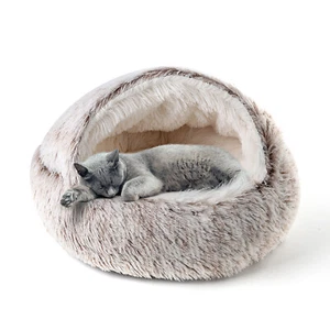 CATISM Katzenbett Katzenhöhle Haustierbett Kuschelbett Hundekorb Höhle Kissen - Bild 1 von 12
