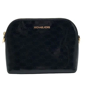 Michael Kors Black Cindy Patent Leather Large Dome Crossbody Bag - Picture 1 of 11