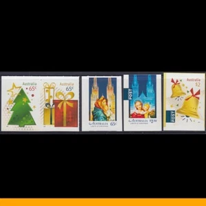 2017 Christmas Set of 5 Peel & Stick Stamps MUH - Foto 1 di 1