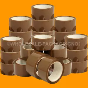 More details for parcel packing tape brown/clear/fragile 50mm x 66m cartons sealing strong rolls 
