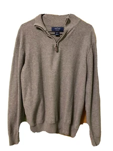 The Savile Row Company London Sweater Large 100% Cotton 1/4 Zip - Picture 1 of 6