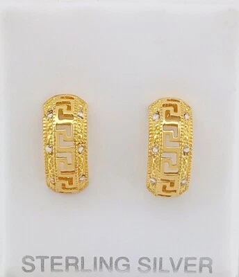 BRINCOS PENDURADOS DESIGNER GREGO PRATA 0,925 (TOM AMARELO) - Novo com etiquetas - Imagem 1 de 4