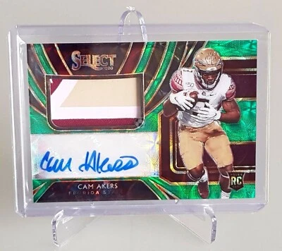 2020 Panini Chronicles Draft Picks Select Patch Auto Green Cam Akers 37/49 - Image 1 of 2