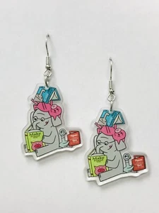 Acrylic An Elephant And Piggie Book Earrings, Book Character Earring - Picture 1 of 1
