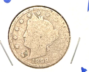 1898 liberty head v nickel G - Picture 1 of 2