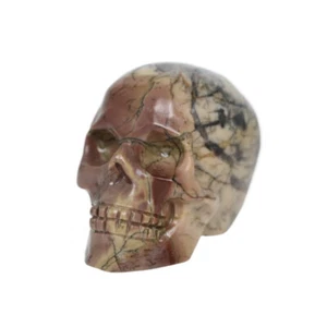 1.8" CHINESE PAINTING STONE Carved Crystal Skull Crystal Healing Realistic - Imagen 1 de 7