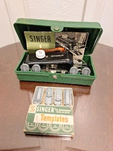 Vintage Singer Buttonholer Sewing Tool Complete Templates Manual Carrying Case - Picture 1 of 7