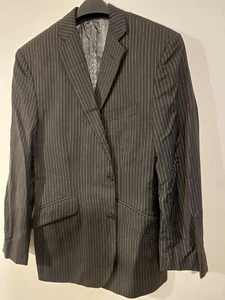 Alexandre Saville Row Mens Black Strip Jacket Chest 40"R, Used Vgc - Picture 1 of 6