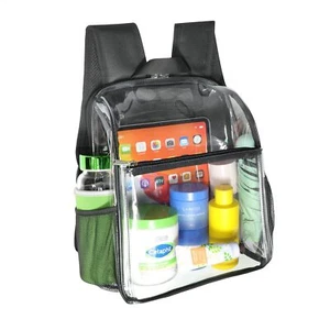 Small Clear Backpack Stadium Approved 12x6x12 Heavy Duty Mini Transparent Backpa - Picture 1 of 8