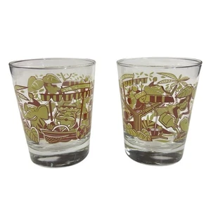 SET OF 2 - Tikiland Trading Jungle Belle Cruise Glass Tiki Santa Claus Christmas - Picture 1 of 19