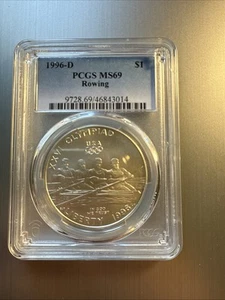 1996D Olympic Rowing Commemorative Silver Dollar. PCGS MS69 - Picture 1 of 2