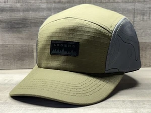 EUC Legend Headwear Hat 5 Panel Army Green & Gray Made In USA - Picture 1 of 6