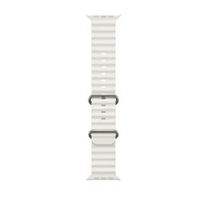 Bracelet Apple Watch neuf d'origine - bracelet océan (49 mm) - blanc - régulier, boîte ouverte - Photo 1 sur 3