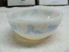 ANCHOR HOCKING FIRE KING RARE BABY BOWL BLUE W/CRAWLING BABY CHILDS  5" CEREAL