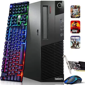 Lenovo M82 Gaming PC Intel i5 16GB 512GB SSD NVIDIA GT 1030 RGB KB &M WiFi Win10 - Picture 1 of 9