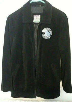 Chaqueta de Cuero Gamuza Negra The Disney Store Eeyore Talla M Cremallera Winnie the Pooh Foto 1 de 4