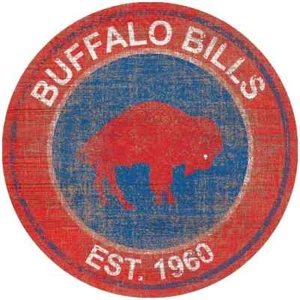 Letrero redondo envejecido Buffalo Bills Heritage Logo 24" - Imagen 1 de 1