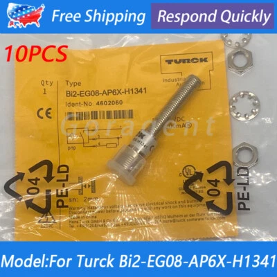10PCS Bi2-EG08-AP6X-H1341 Proximity Switch Sensor For Turck PNP 10-30VDC 200mA - Image 1 of 4