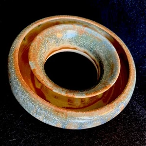 Vintage Neil Moss Ceramic Studio Pottery Unique Natural Glazed Float Bowl 7.5” - Picture 1 of 7
