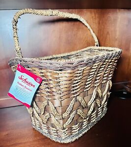 Scwhinn Bicycle Wicker Rattan retro￼Bike Basket with Quick Release Bar Mount