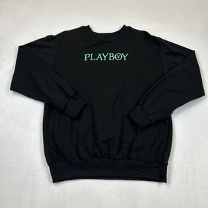 Playboy Sweater Adult Large Black Green Bunny Preppy Sweatshirt Mens Outdoors - Picture 1 of 23