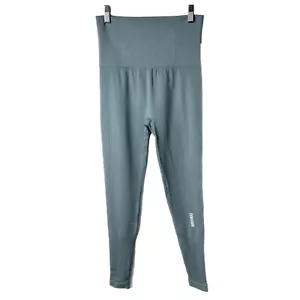 Gymshark Women's Power Down Leggings S Light Blue Seamless High Rise Ribbed Knit - Picture 1 of 8