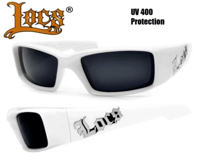 Locs Sunglasses - Men's Wrap Around Frame - Stylish 1 Piece Lens - Black & White - Image 1 of 2