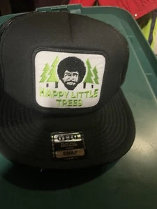 Bob Ross The Joy of Painting PBS Happy Little Trees Patch Trucker Hat Wet on Wet - Picture 1 of 1