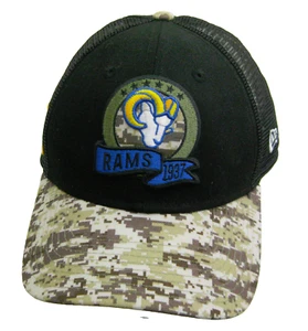 Los Angeles RAMS Herren New Era Camo Baseball Cap Mesh Trucker Mütze Snapback Flagge - Bild 1 von 5