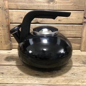 KitchenAid 2 Quart Black Enamel Whistling Teapot Tea Kettle - Picture 1 of 9