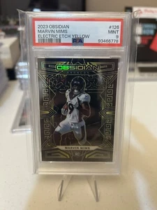2023 Obsidian Marvin Mims Yellow Etch /10 SP Rookie PSA 9 Pop 1 🔥 Beautiful 🤩 - Picture 1 of 4